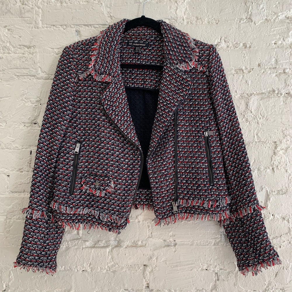 Zara Tweed Moto Jacket